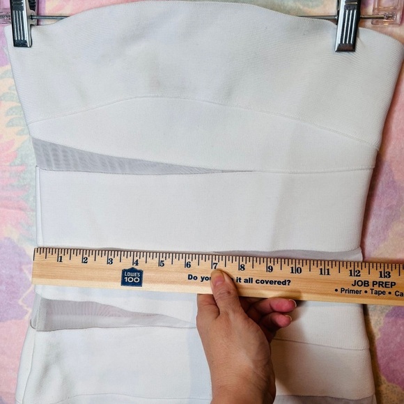 WOW Couture White Bandage Bodycon Mini Dress Mesh Panels - Picture 8 of 11